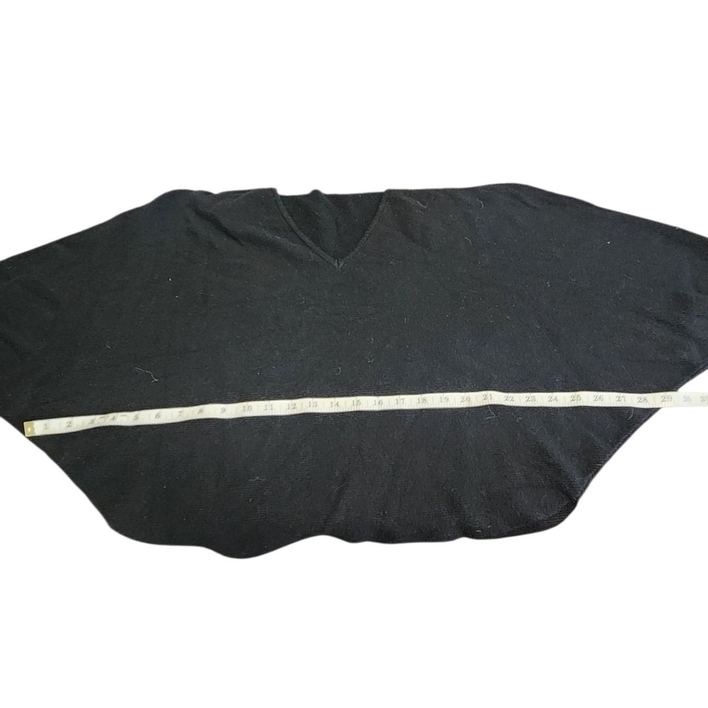 Kerisma V Neck Poncho Sweater One Size Black Knit Pullover Lightweight